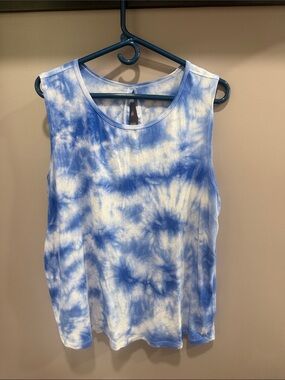 Calvin Klein Performance Blue and White Tie-Dye Tank 1X